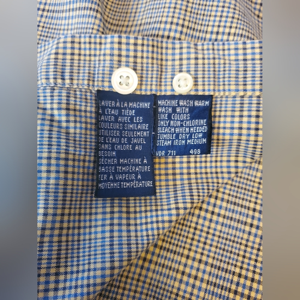 Nautica Men's Shirt Cotton button-up in a Blue And Brown check pattern Size L - Picture 7 of 7